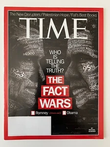 THE FACT WARS * MITT ROMNEY BARACK OBAMA October 15 2012 TIME MAGAZINE Abbas - Picture 1 of 2