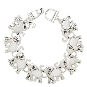 Elephant Bracelet Magnetic Closure Luck Horn Plain Metal Animal Theme 0076 - Picture 1 of 1