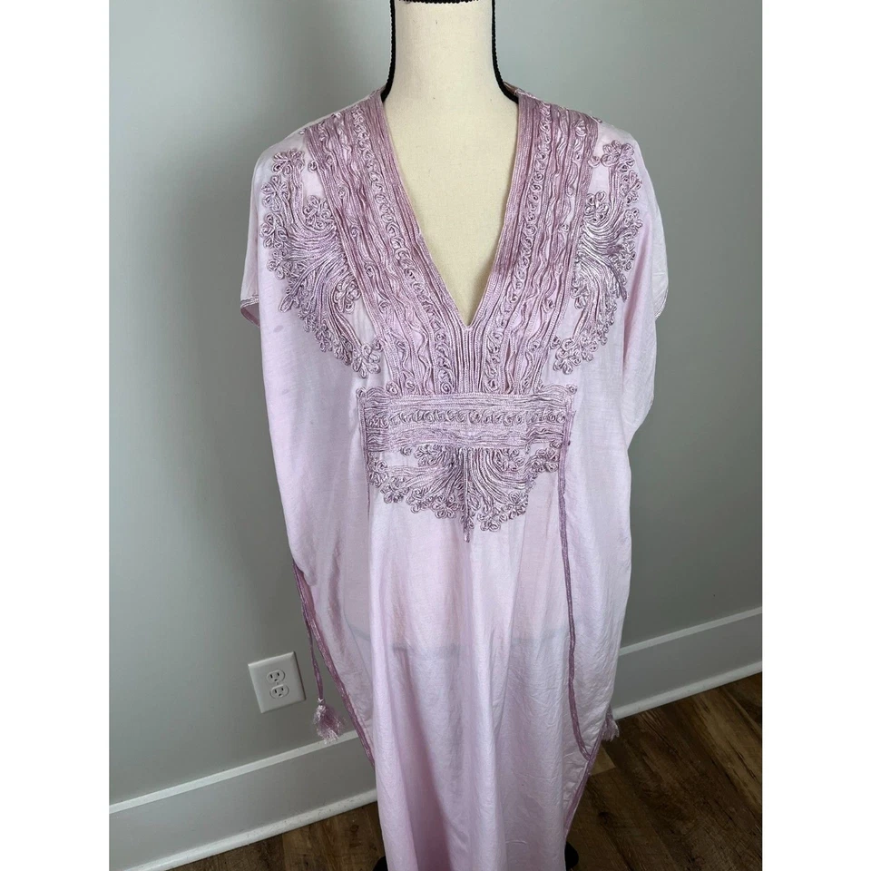 Maxi Vestido Matta New York Seda Tejido Púrpura Borla Para Mujer Talla Única Caftán  Foto 1 de 4