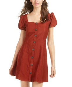 Sequin Hearts Juniors' Button-Front Dress, - Picture 1 of 6