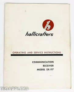 Receptor Hallicrafters SX-117 manual de instrucciones originales de operación y servicio - Imagen 1 de 6