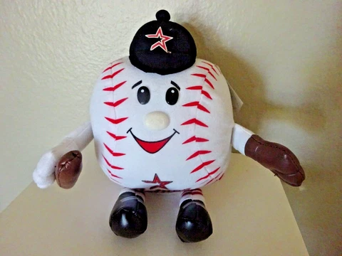 2006 HOUSTON ASTROS Stuffed Baseball Toy Holding Bat & Mitt ~ Good Stuff 6" tall Cover