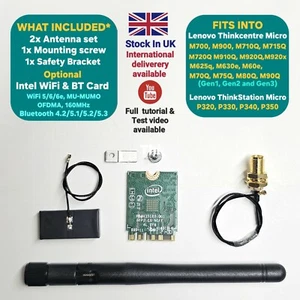 WiFi & Bluetooth Kit for Lenovo ThinkCentre & ThinkStation Micro - Picture 1 of 1