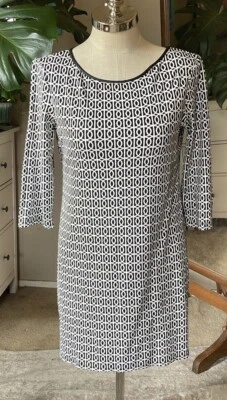 Studio M Vestido Geométrico Blanco y Negro, Damas Mediano Foto 1 de 4