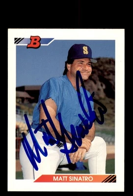 Signed Baseball Card Auto Matt Sinatro 1992 Bowman #462 Seattle Mariners - Image 1 of 2