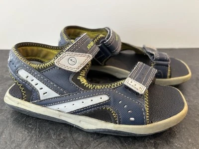 Boys size 1 Stride Rite Axel Open Toe Sandals Shoes Navy Blue Yellow 1M - Image 1 of 4