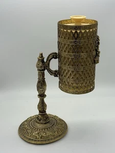 Vintage Dixie Tassenspender goldfarben Metall verziert MCM Hollywood Regency - Bild 1 von 9