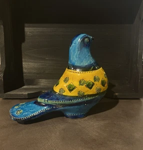 Vintage Bitossi Rimini Blu Bird Aldo Londi Italy MCM Ceramic Sculpture - Picture 1 of 12