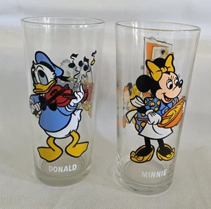 Par de vasos de vidrio Pepsi Collector Series 1978, Disney Minnie y Donald - Imagen 1 de 11