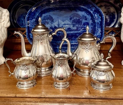 Juego de té de 5 piezas International Silver Co. Sterling Prelude C366 raro ~ perseguido a mano Foto 1 de 4