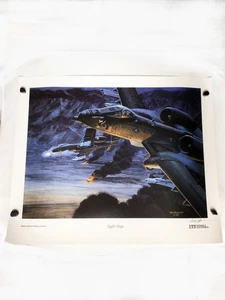Stampa litografica firmata e numerata Tom Freeman "Night Hogs", seconda guerra mondiale, aeronautica - Foto 1 di 10