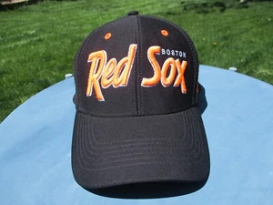 Cappello Boston Red Sox berretto aderente uomo taglia unica elasticizzato nero arancione MLB baseball - Foto 1 di 9