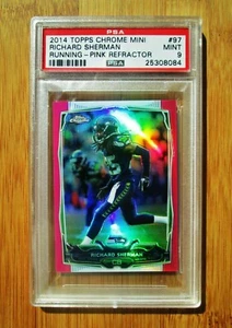 2014 Topps Chrome MINI Pink Refractor /25 RICHARD SHERMAN - PSA 9 MINT - Picture 1 of 1