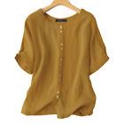 Zanzea Womens Short Sleeve Solid Basic T Shirt Blouse Holiday Summer Cotton Tops