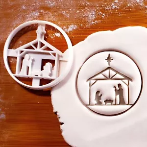 Nativity Scene Cookie Cutter - Christmas Jesus Christ birth Advent Yule festive - Picture 1 of 3