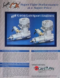 Vintage 1987 Great Planes SuperTigre Engine Print Ad Ephemera Wall Art Decor - Picture 1 of 1