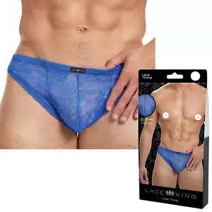 Breathable Lace Thong Sexy Mens Underwear Backless Bikini Pouch Jockstrap L/XL - Picture 1 of 9