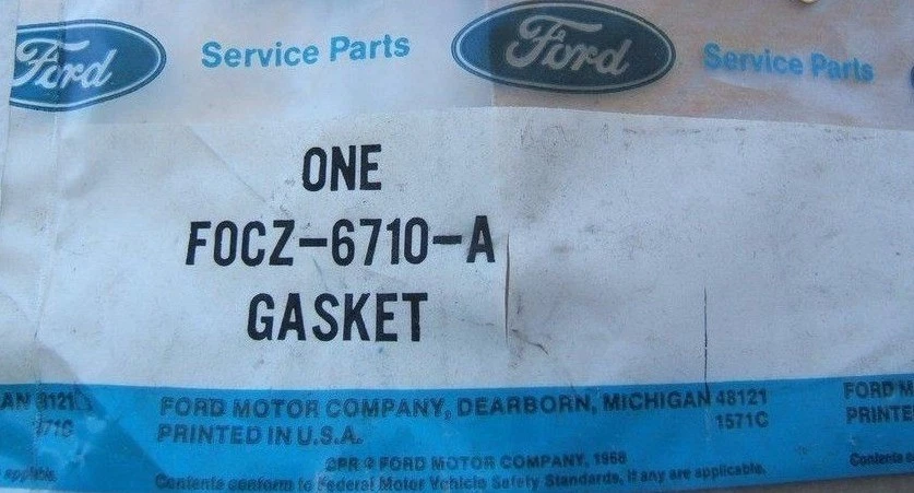 Junta de cárter de aceite de motor Ford F0CZ6710A NOS Escort EXP MERCURY Tracer Lynx Foto 1 de 3