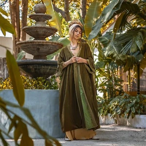 Misty Velvet Chic Plain Solid Kimono Duster Holidays Festivals One Size …1X 2X. - Picture 1 of 4