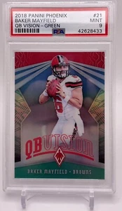 2018 Phoenix Baker Mayfield #/10 GREEN PRIZM ROOKIE CARD PSA 9 RC - Picture 1 of 3