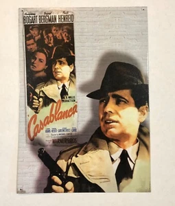 Vintage Casablanca Tin Metal Sign Poster Wall Hanging Humphrey Bogart - Picture 1 of 2
