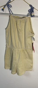 Vince Camuto Girls Romper Yellow Stripes One Piece Size 6 NWT - Picture 1 of 6