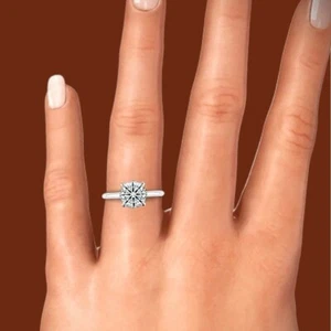 IGI Certified 1.15 Ct Round Cut Lab Grown Diamond Engagement Ring 14K White Gold - Picture 1 of 14