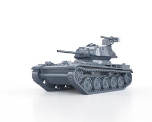 MODERN FRENCH - AMX 13 WITH M24 CHAFFEE TURRET - 1/56 1/72 1/87 1/100 3D PRINTED - Foto 1 di 4