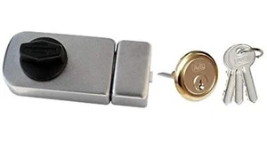 Loquet Verrou Porte complémentaire 50/60 Cylindre extérieur Bouton tournant Gris - Imagen 1 de 2