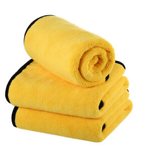 3 Pc 800GSM Premium Plush Microfiber Towel Professional car Wash Drying Cleaning