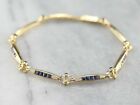 12.50 CT Princess Simulated Blue Sapphire Tennis Bracelet 925 Silver Gold Plated
