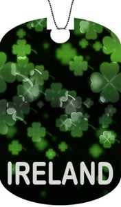 IRELAND Flag Adult Dog Car Tag Chain Necklace SHAMROCK Version - Picture 1 of 1