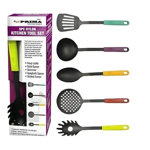 5-Piece Non-Stick Nylon Kitchen Utensil Set Multi-Colored Handles Kitchen Tools - Picture 1 of 1