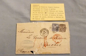 1878 Chalons-Sur-Marne France to French Consulate in Quebec Postal Stationery - Picture 1 of 1