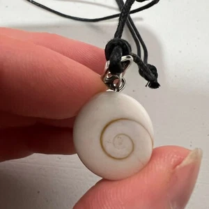 Shiva Eye Shell Pendant Black Cord Necklace Chain Mens Womens Boy Girl Jewellery - Picture 1 of 8