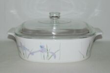 Corning Ware "Corelle" SHADOW IRIS 2-Liter Low Square Casserole with Glass Lid