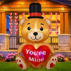 4 Ft Teddy Bear With Heart Valentines Day Inflatable Outdoor Decoration For Home