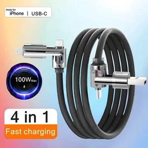 240W 4-in-1 USB Fast Charging Cable for Android, iPhone, OnePlus – High Speed - Picture 1 of 13