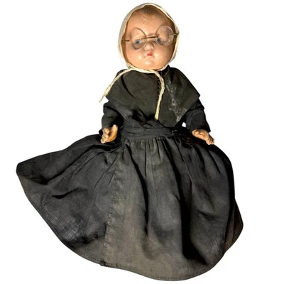 Antiguo Effanbee RARO Walk Talk Muñeca Amish Anteojos Pintados Embrujados Foto 1 de 4