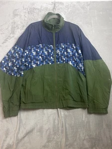 Vintage USA Olympic Jacket Men Large Green Colorblock Windbreaker Geometric 90s - Picture 1 of 11