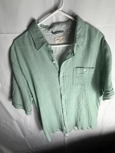 Weatherproof Vintage Double Layer Green Men Casual Cotton Shirt Size XL - Afbeelding 1 van 7