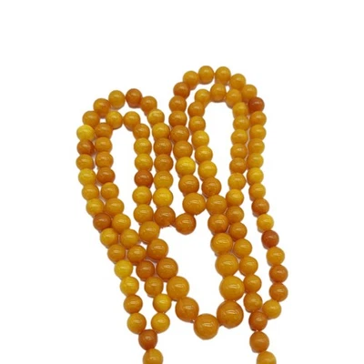 Bernstein AMBER Kugelkette 73,7 g Art Deco Necklace Butterscotch Egg Yolk Kette  - Bild 1 von 4