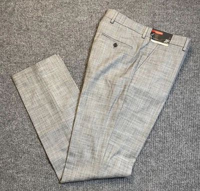 J. Ferrar Para hombres 32x34 Delgado Elastizado Frente Plano Pantalones Pantalones Gris Negro NUEVO Foto 1 de 4