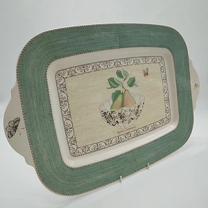 Wedgwood Sarah's Garden Pryus Communis Green Ceramic Serving Tray - 19.75" x 13" - Picture 1 of 16