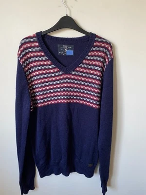 Mens Diesel Jumper L/XL 50% wool v neck - Image 1 of 2