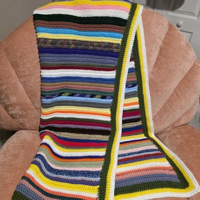 Manta de ganchillo acolchada vintage abuela afgana tiro retro multicolor 40x46 pulgadas Foto 1 de 4