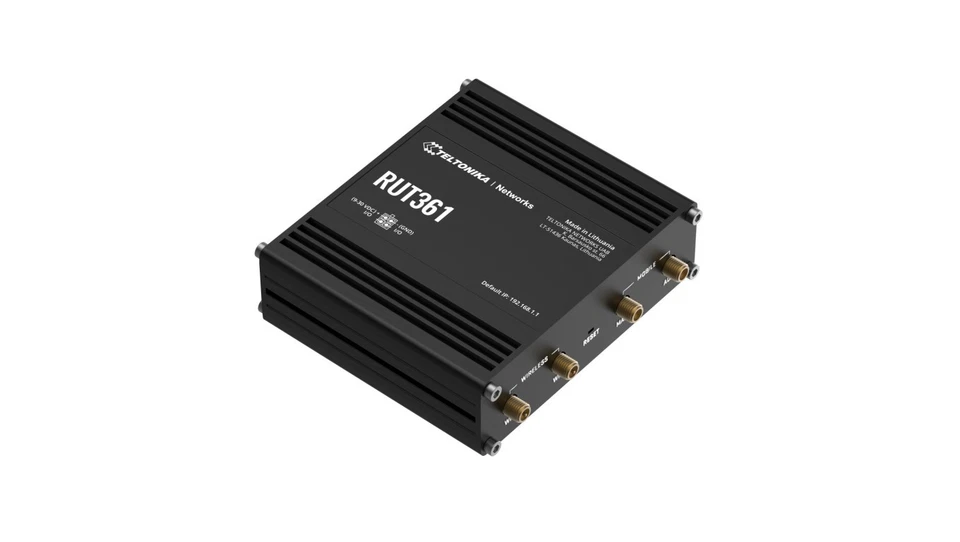 Przemysłowy router 4G LTE Cat 6 LTE, WiFi 4, 2x RJ45 100Mb/s, IP30 Teltonika RUT - Image 1 of 1