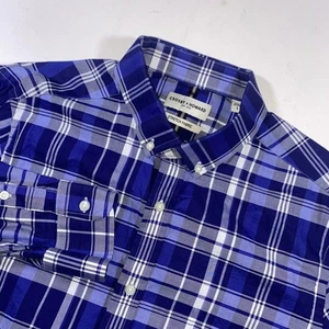 Camisa Crosby & Howard Para Hombres Grande A Cuadros Elastizada Con Botones Manga Larga - Imagen 1 de 6