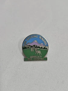 Vintage Our National Forest "America's Elk Country" Emaille-Anstecknadel. Seltene Sammler. - Bild 1 von 4