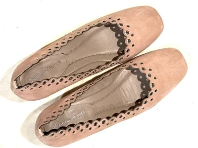 Donald Pliner 女式腮红 Kidsuede Cary KS 圆形方跟高跟鞋 M075 尺寸 7 — 第 1/4 张图片